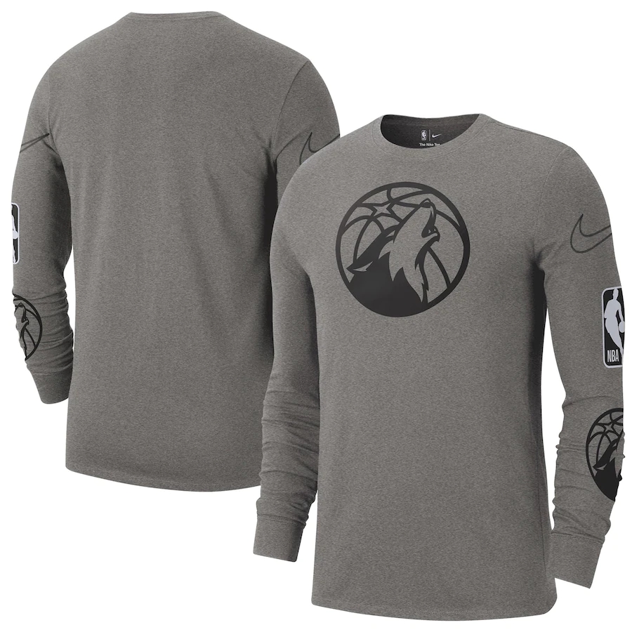 Men's Minnesota Timberwolves Heather Charcoal 2022/23 City Edition Essential Expressive Long Sleeve T-Shirt Men's Minnesota Timberwolves Heather Charcoal 2022/23 City Edition Essential Expressive Long Sleeve T-Shirt